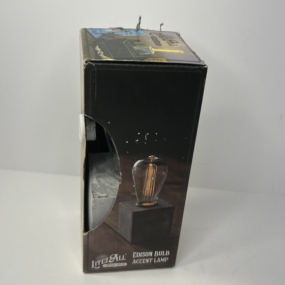 Litez All | Concrete Block Light Bulb LED Table Lamp - Picture 5 of 6